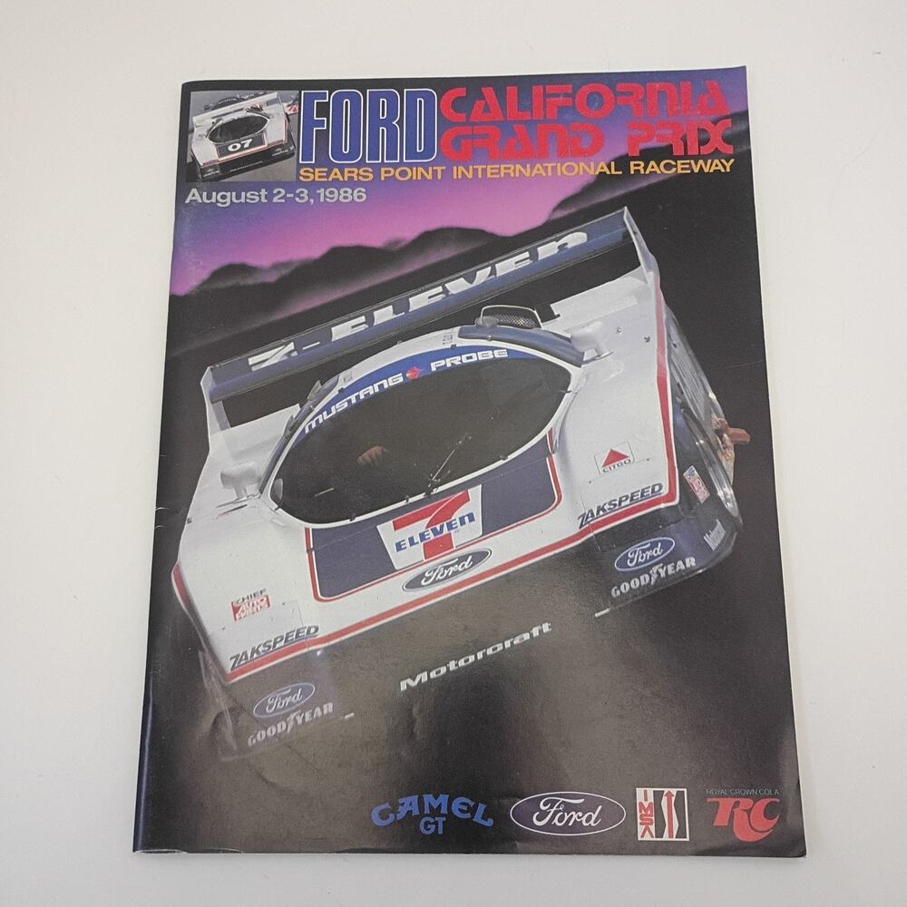 VINTAGE 1986 FORD CALIFORNIA GRAND PRIX PROGRAM SEARS POINT IMSA GTO GTU